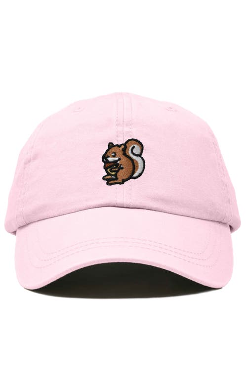 Shop Dalix Squirrel Embroidered Outdoor Cap In Washed Pink