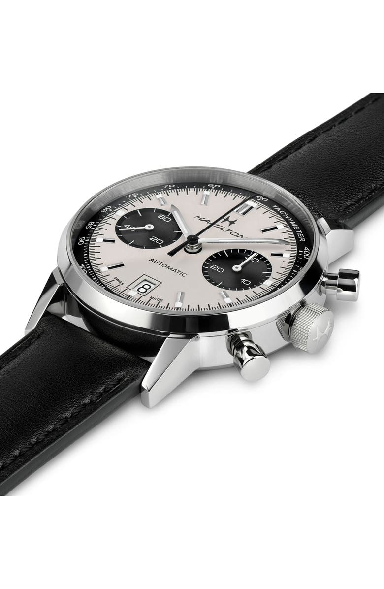 American Classic Intra-Matic Automatic Chronograph Leather Strap Watch, 40mm