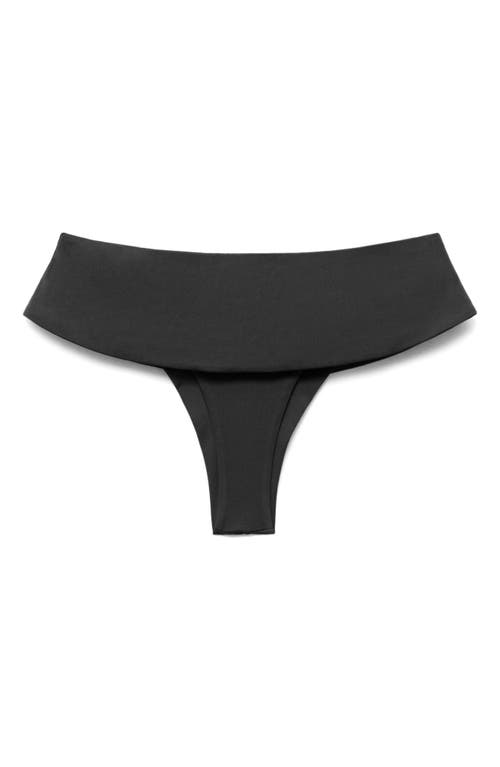 Mango Fold Over Bikini Bottoms In Gray