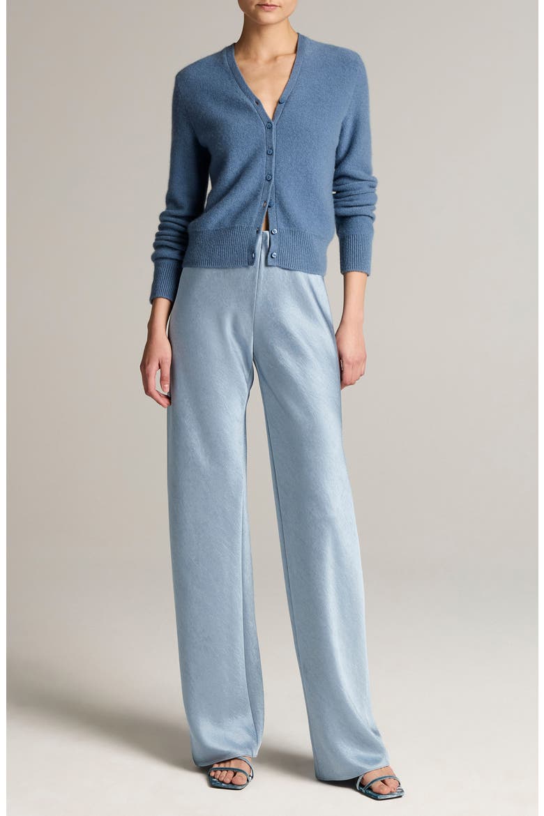 Boiled Cashmere V-Neck Cardigan, Alternate, color, BLUE SLATE