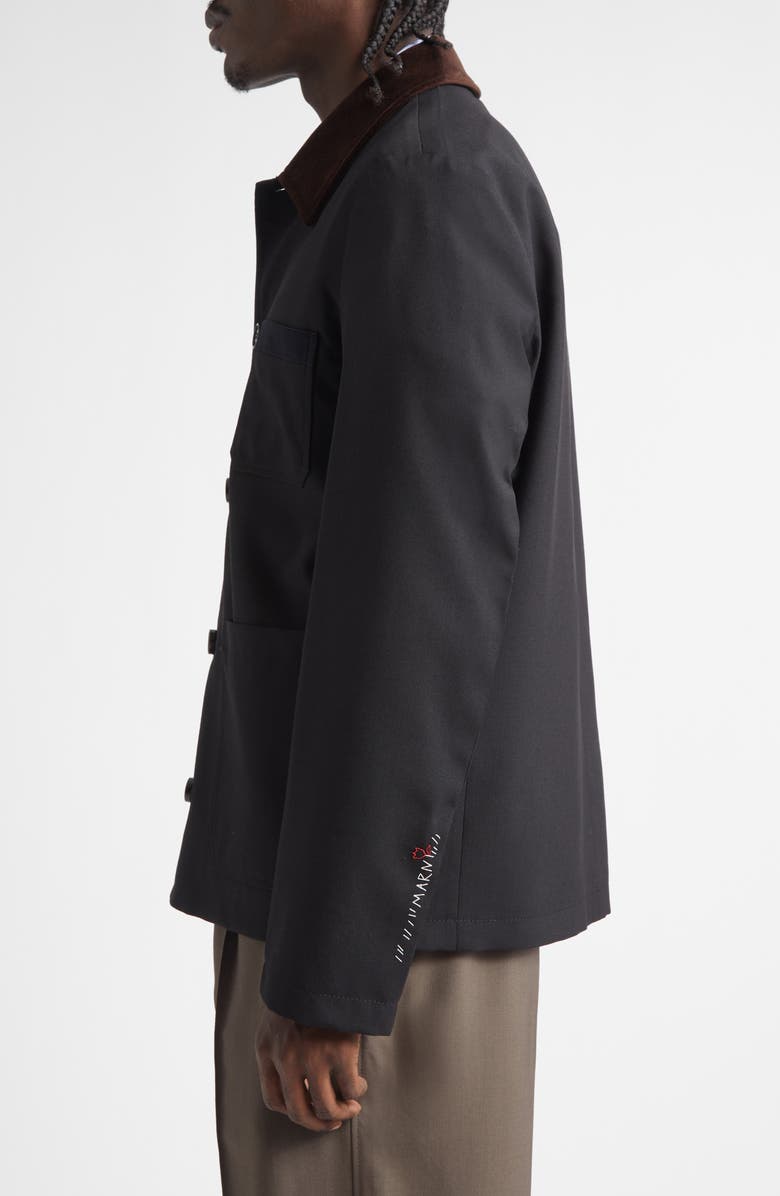 Marni Boxy Mixed Media Jacket, Alternate, color, 00N99 Black
