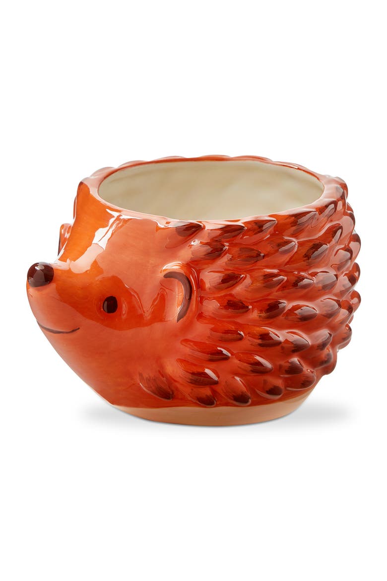 Hedgehog 4" Planter Brown Multi Earthenware Spring, Main, color, Brown