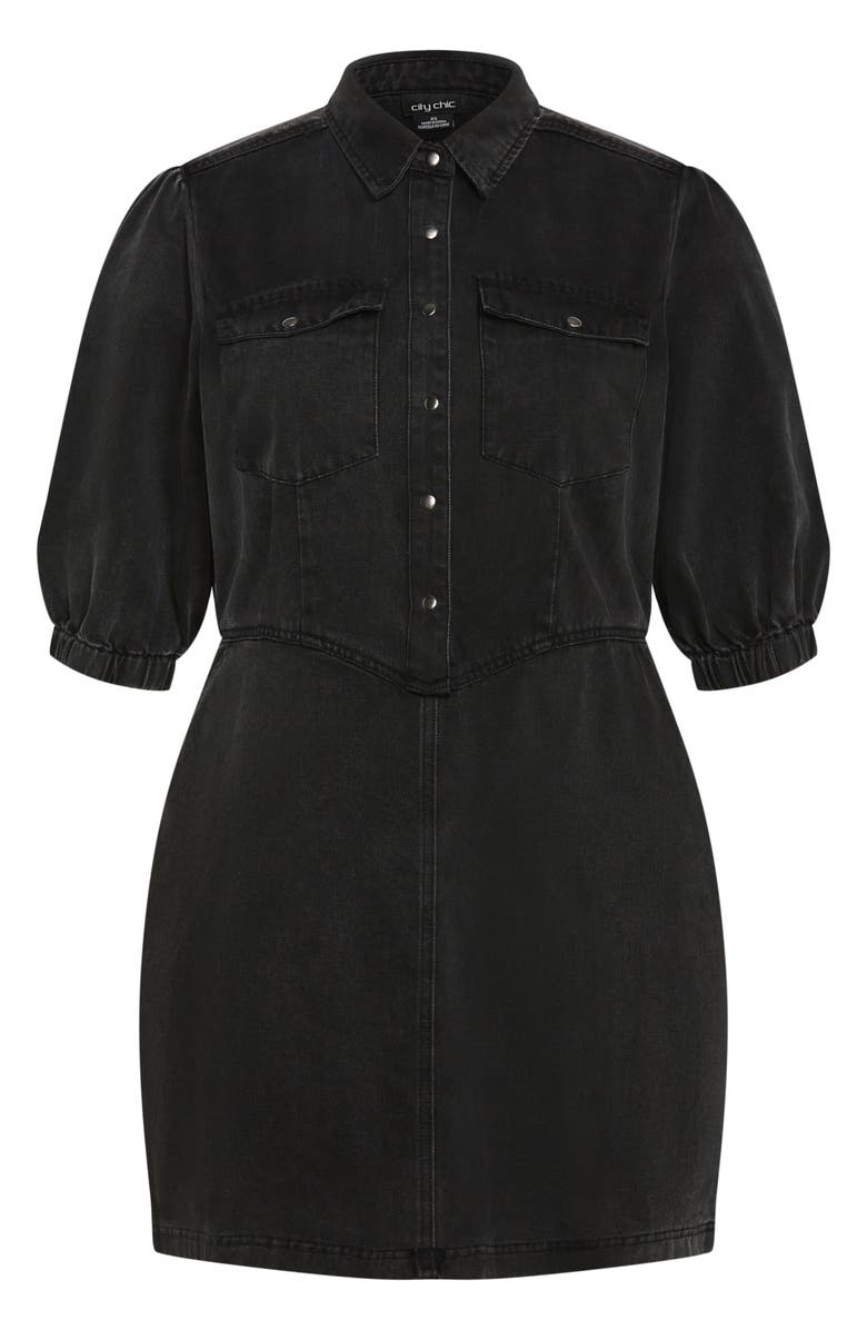 City Chic Remi Denim Minidress, Alternate, color, 