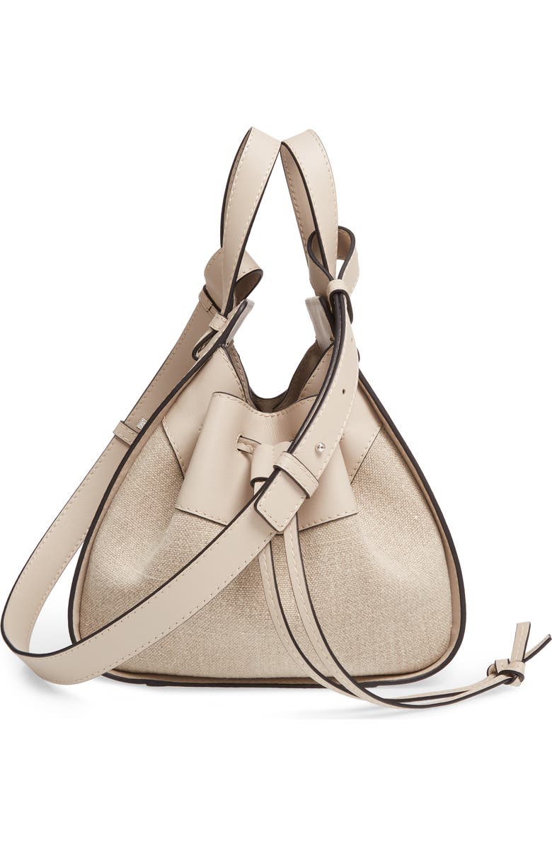 Loewe Small Hammock Leather & Linen Hobo, Alternate, color,