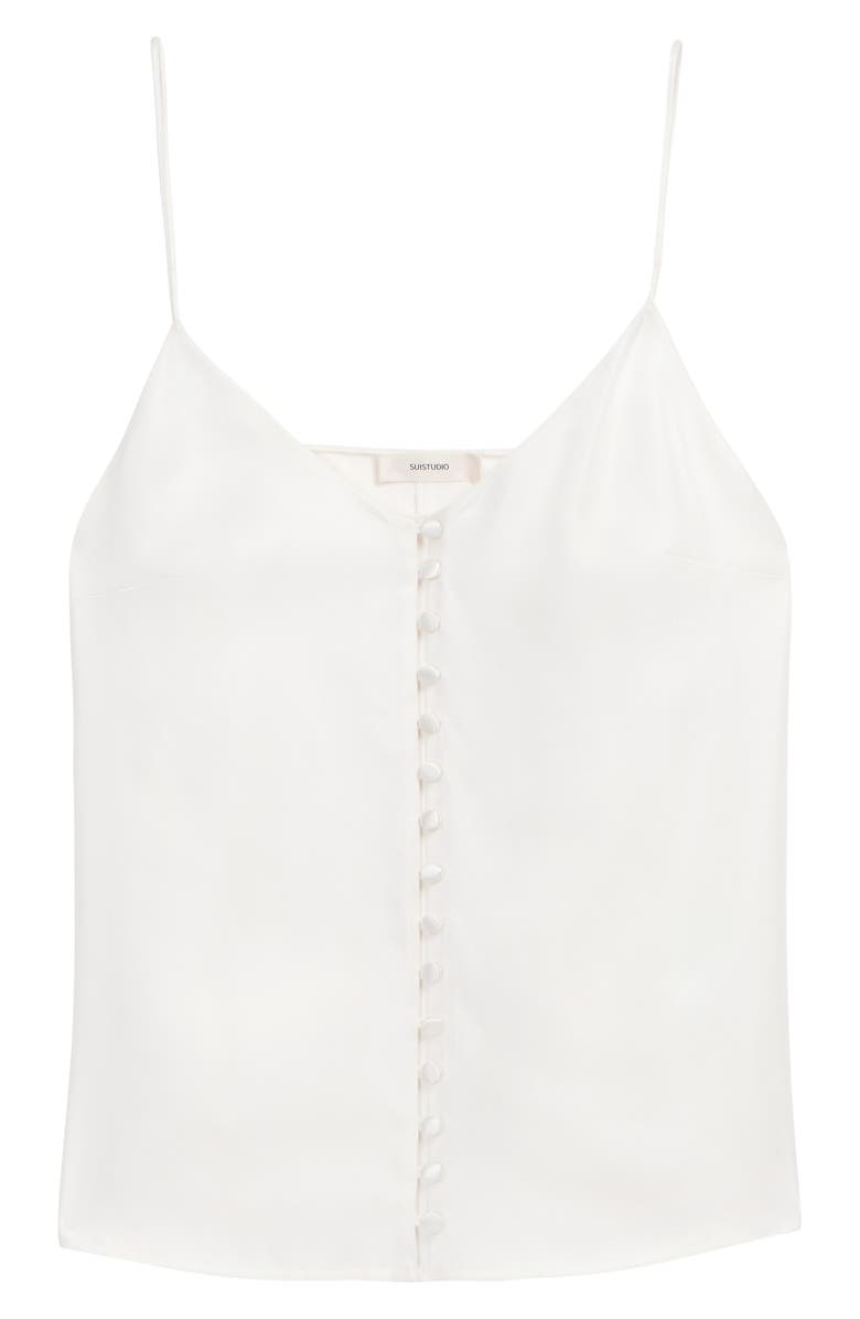 SUISTUDIO Athens Button Front Silk Camisole, Alternate, color, 