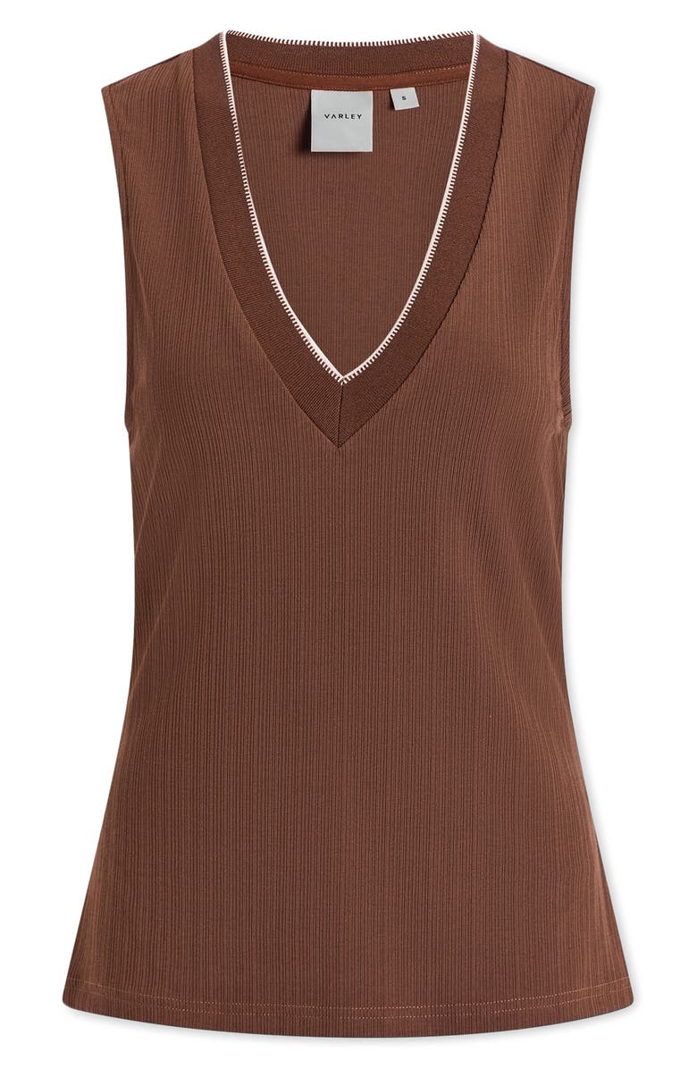 Varley Corby V-Neck Modal Blend Tank, Alternate, color, Pinecone