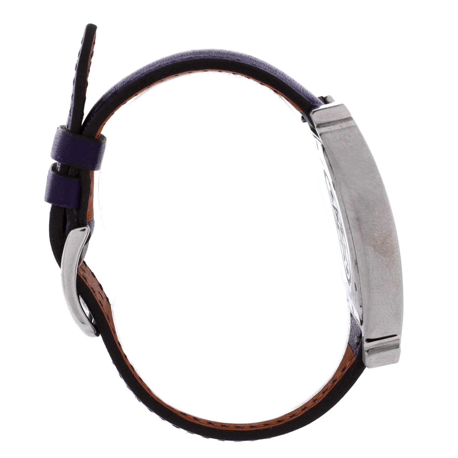 Pre-Owned Hermes Heure H Quartz Watch Stainless Steel and Leather 30, Alternate, color, Purple