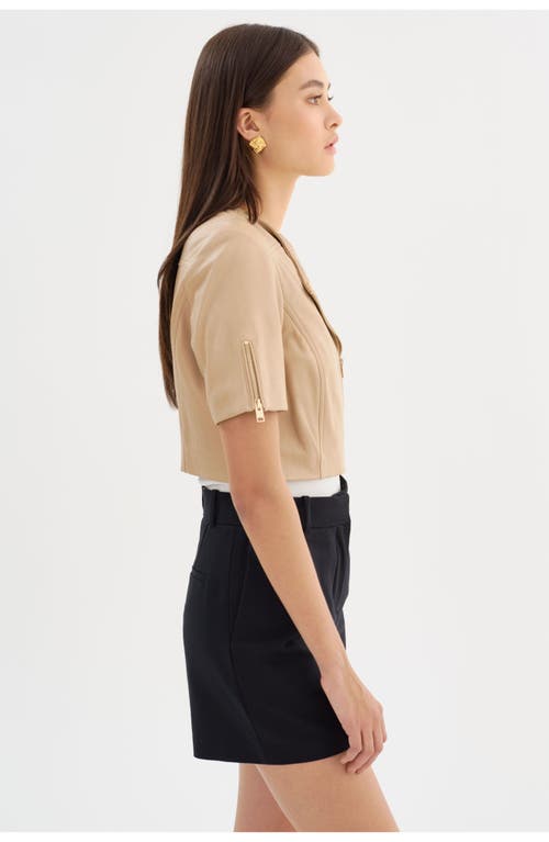 Lamarque Kirsi | Cropped Biker Jacket In Brown