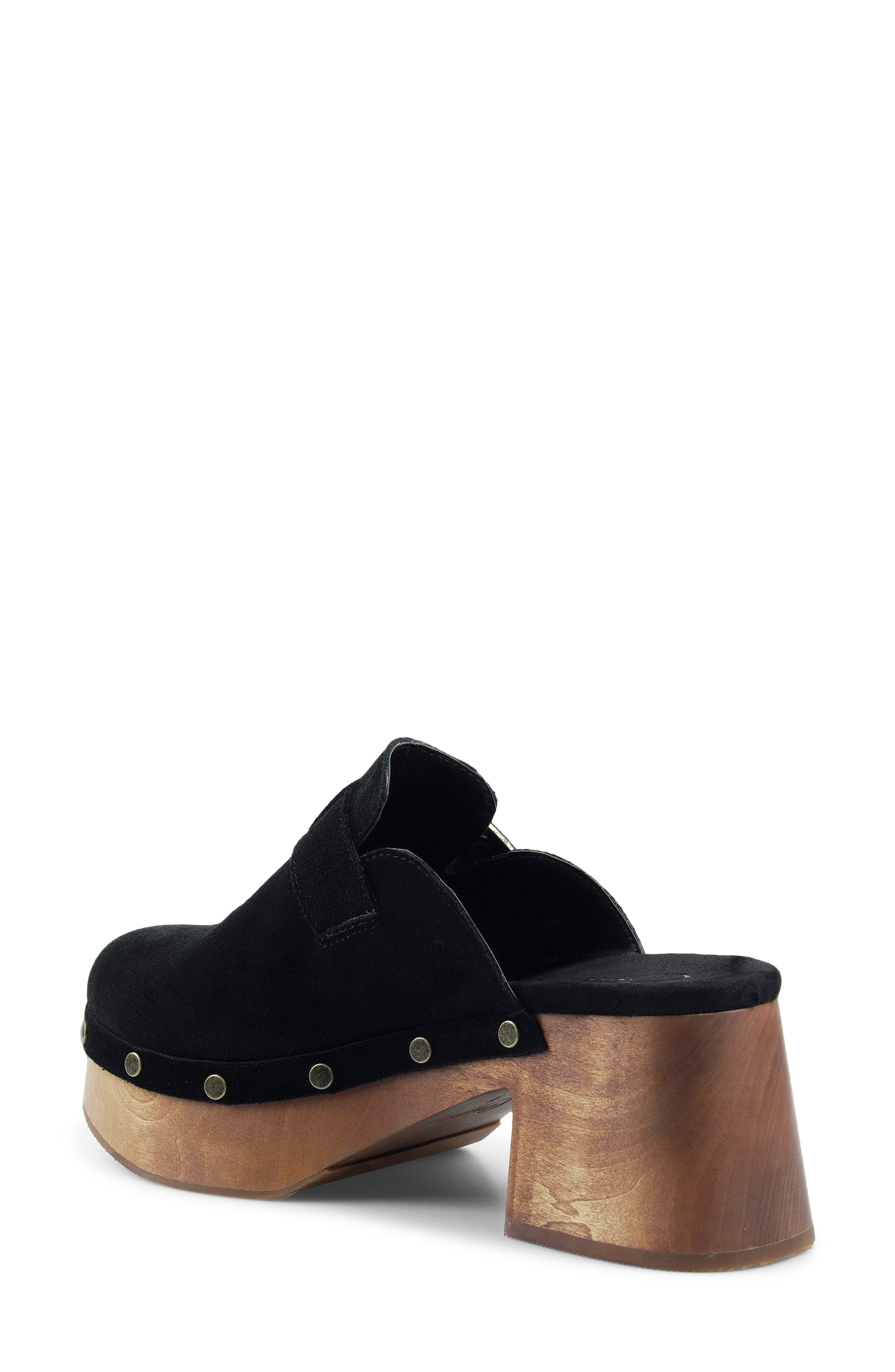 Candie's Booyah Platform Clog, Alternate, color, Black Suede
