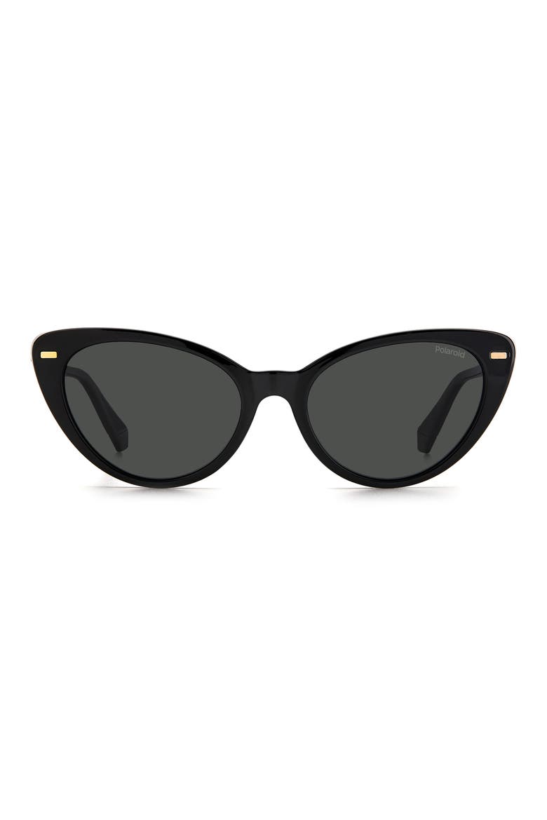 52mm Polarized Cat Eye Sunglasses, Main, color, BLACK / GRAY PZ