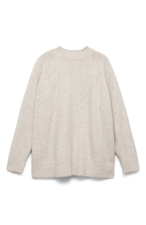 Mango Crewneck Raglan Sleeve Sweater In Neutral