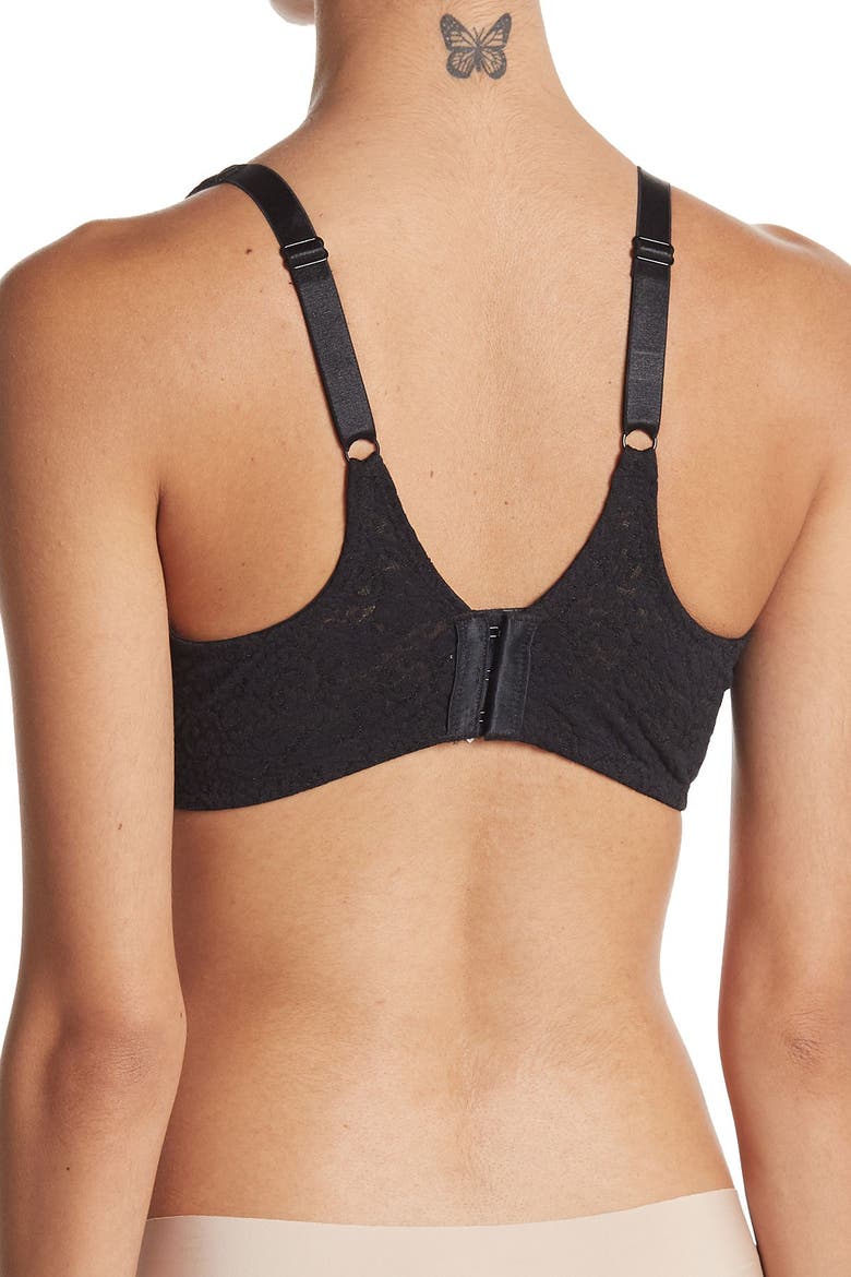Halo Lace Full Figure Underwire Bra, Alternate, color, BLACK