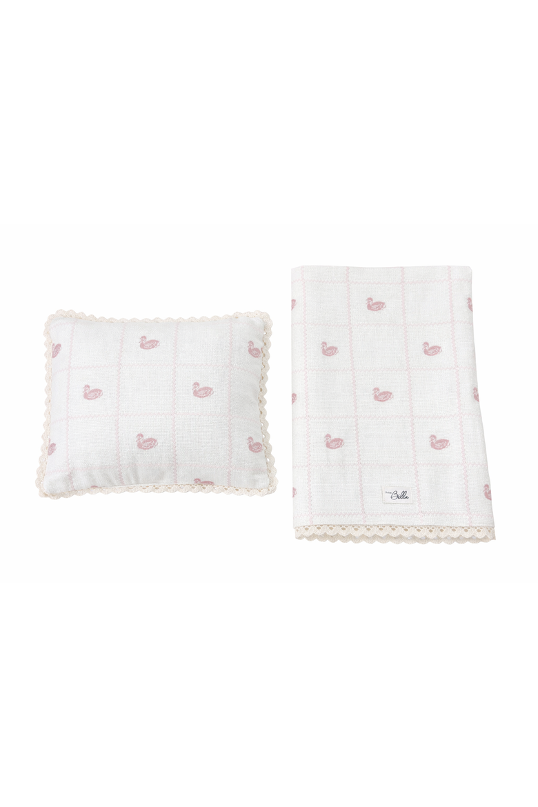 Girl Knit Blanket and Pillow Set, Main, color, Off White/Primrose