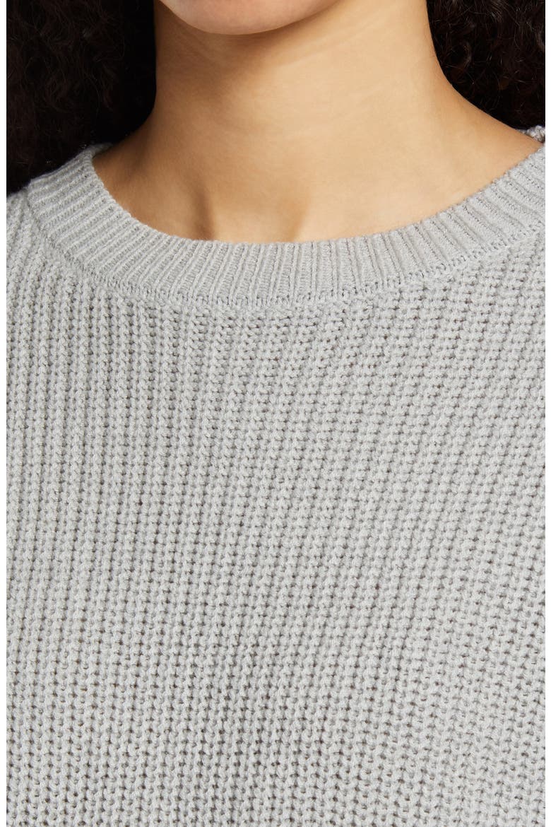 Cleo Crop Crewneck Sweater, Alternate, color, GREY HEATHER