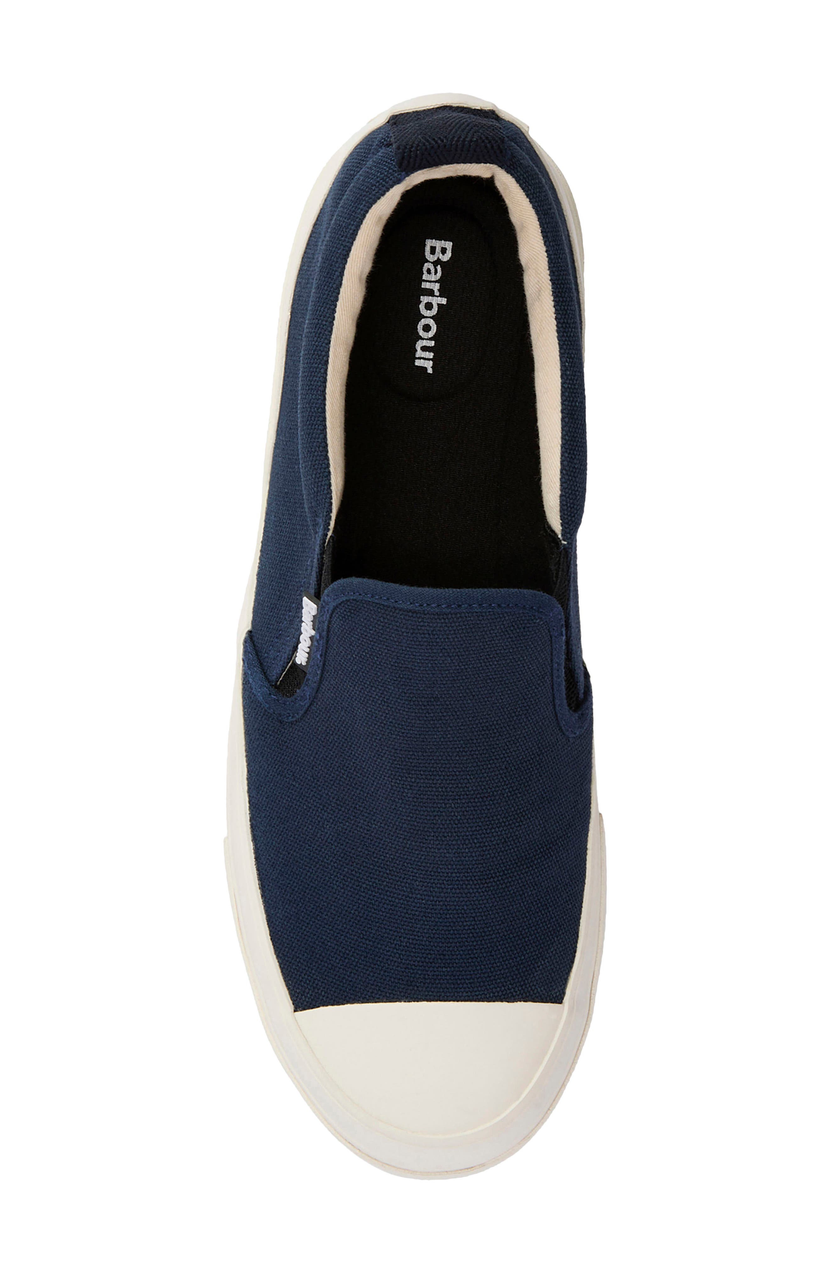 Barbour Cowan Canvas Slip-On Sneaker, Alternate, color, Navy