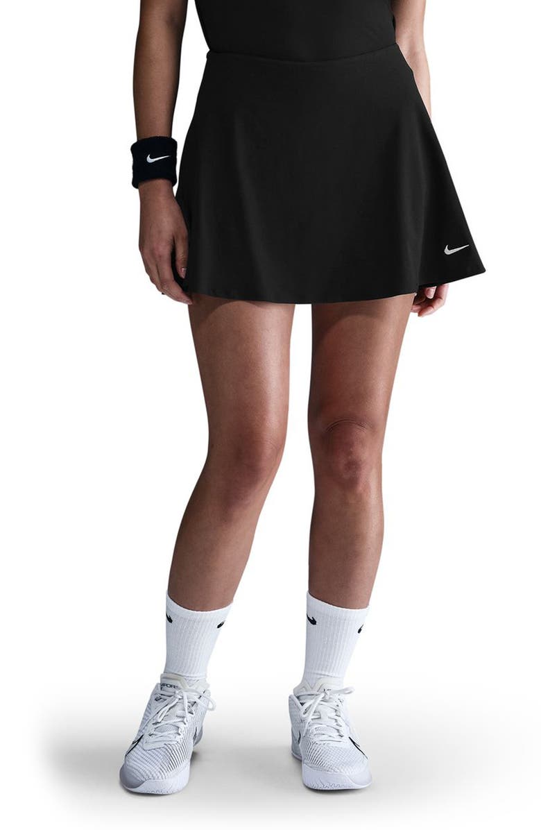 Nike Victory Dri-FIT Mid-Rise Tennis Skort, Main, color, Black/ White