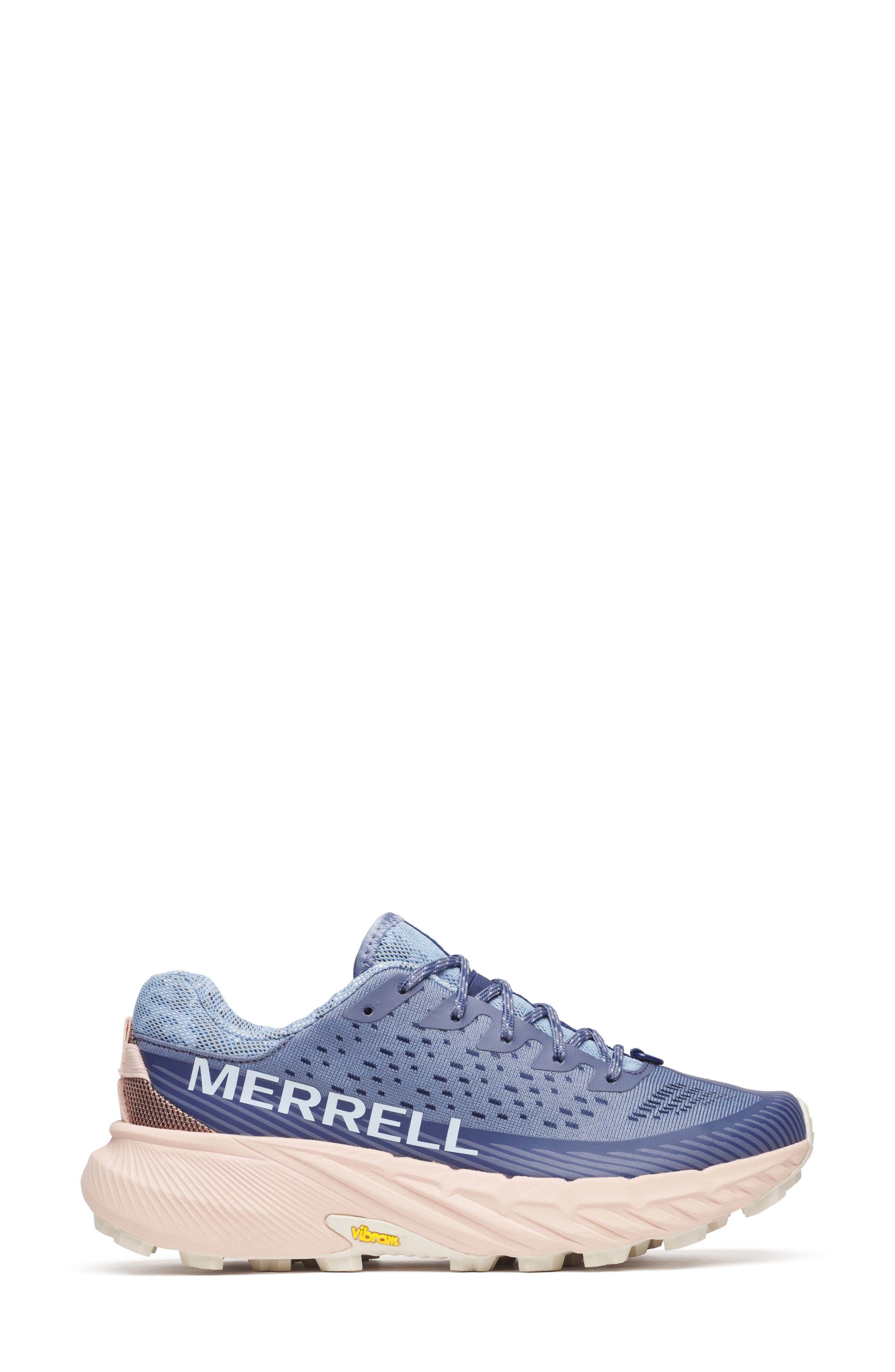 Merrell Agility Peak 5 Running Shoe, Alternate, color, Indigo/Pin