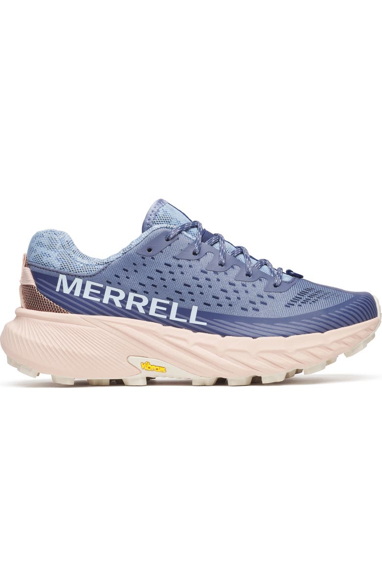Merrell Agility Peak 5 Running Shoe, Alternate, color, Indigo/Pin