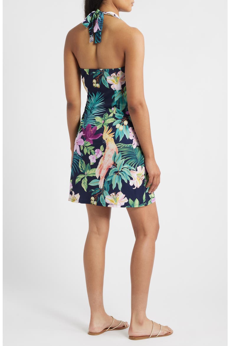 Clara Tropical Bliss Halter Dress, Alternate, color, COASTLINE