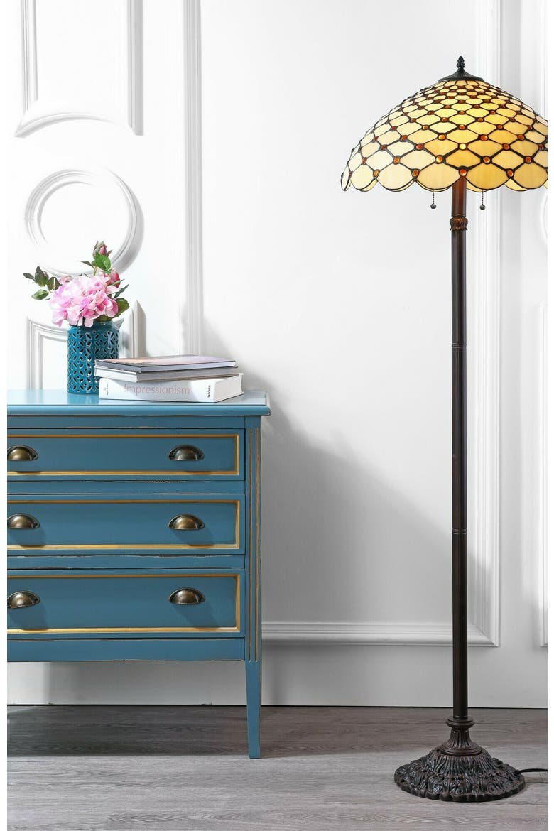Lee Tiffany-Style 62" LED Floor Lamp, Bronze, Alternate, color, Bronze