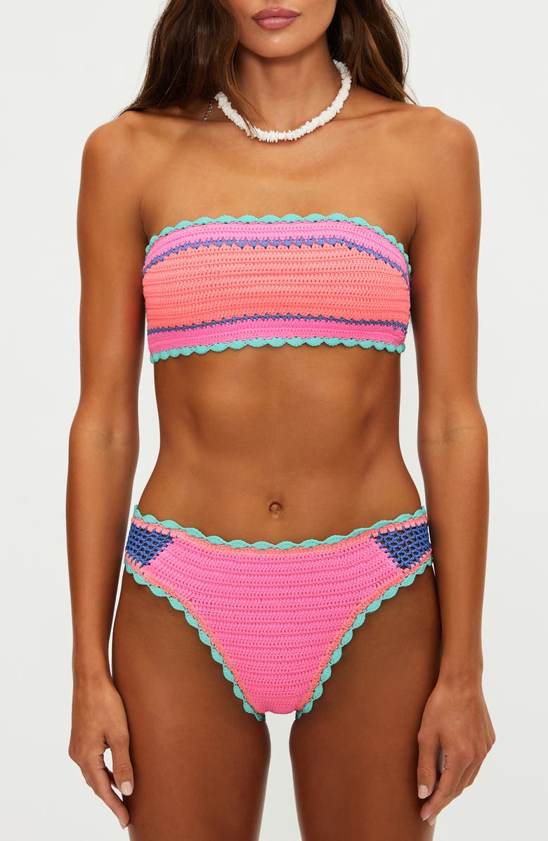 Beach Riot Rey Crochet Bikini Top, Alternate, color, Sea Breeze Crochet