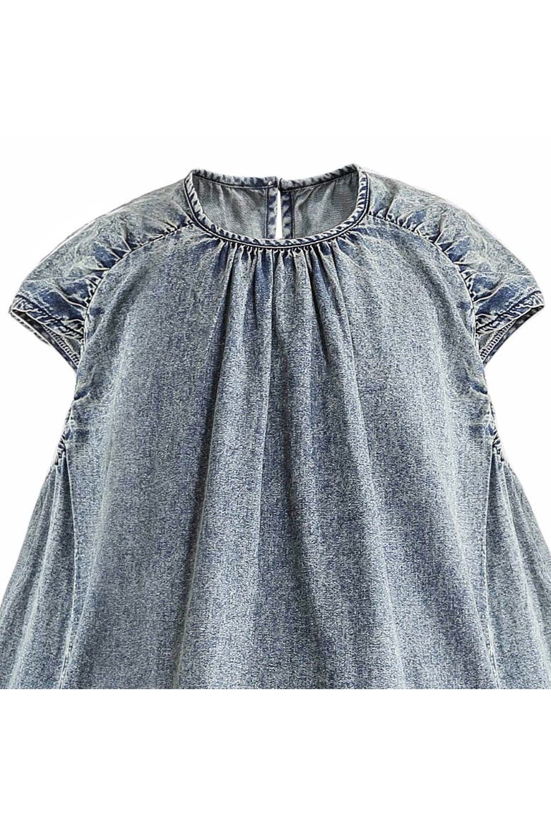 Denim Tiered Dress, Alternate, color, Blue