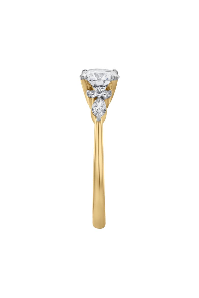Elora 14K Gold Round & Marquise Cut Lab Grown Diamond Engagement Ring - 1 Ct, Alternate, color, 14K Yellow Gold
