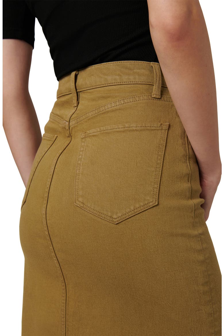 The Joplin Raw Hem Midi Denim Skirt, Alternate, color, GOTHIC OLIVE