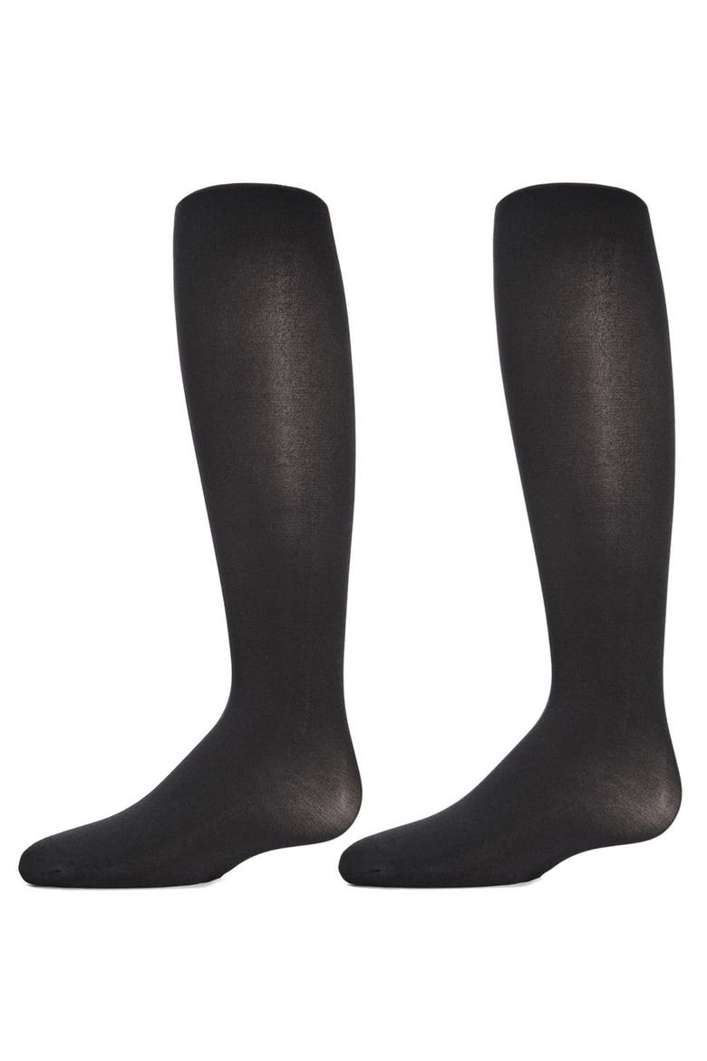 2 Pair Pack Essentials Nylon Tights, Main, color, Black