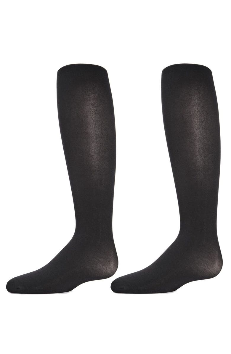 MeMoi 2 Pair Pack Essentials Nylon Tights, Main, color, Black