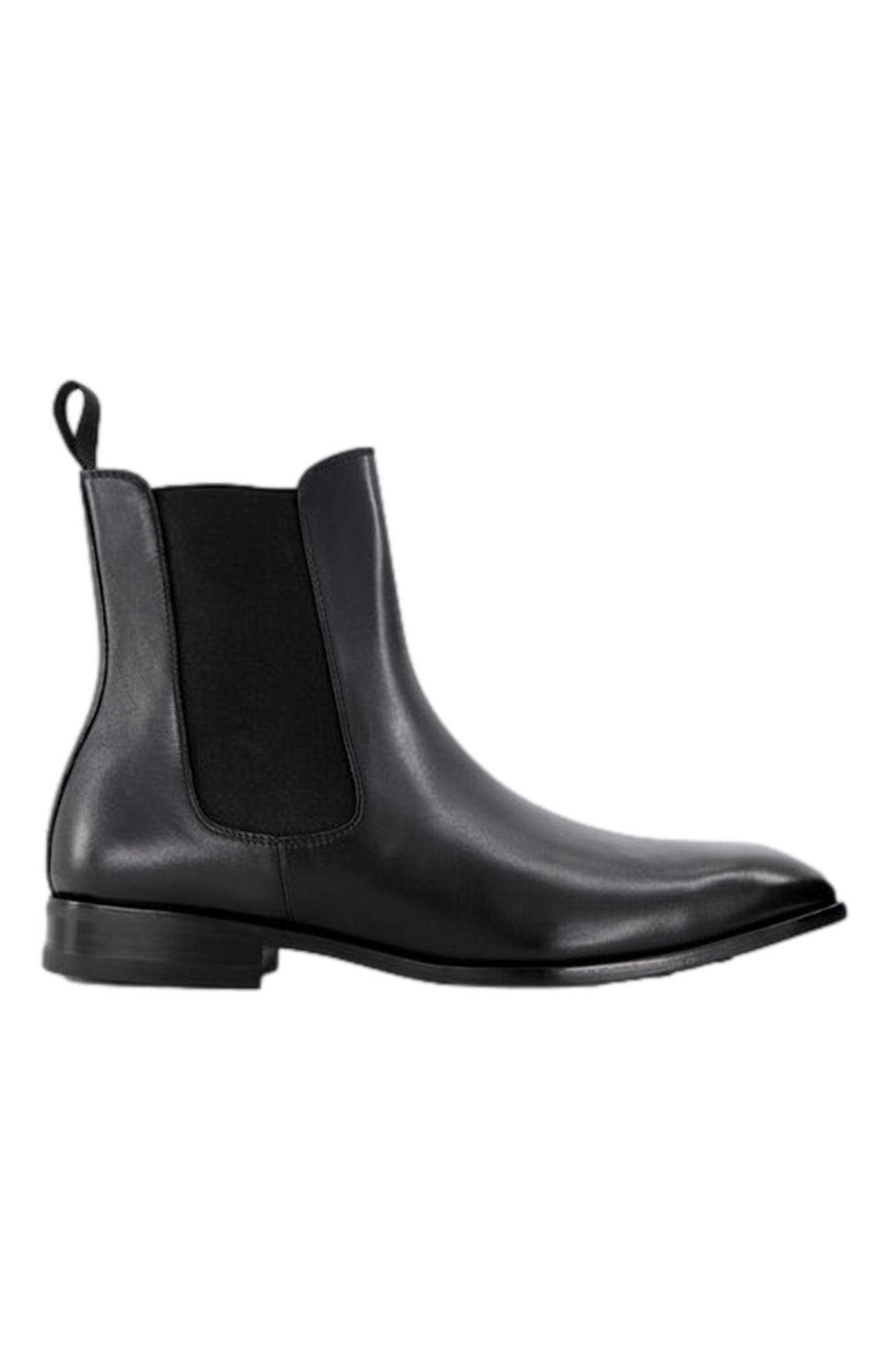 Anthony Veer Ashford Chelsea Boot, Alternate, color, Obsidian Black Leather