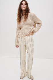 H&M Linen-blend Drawstring Trousers