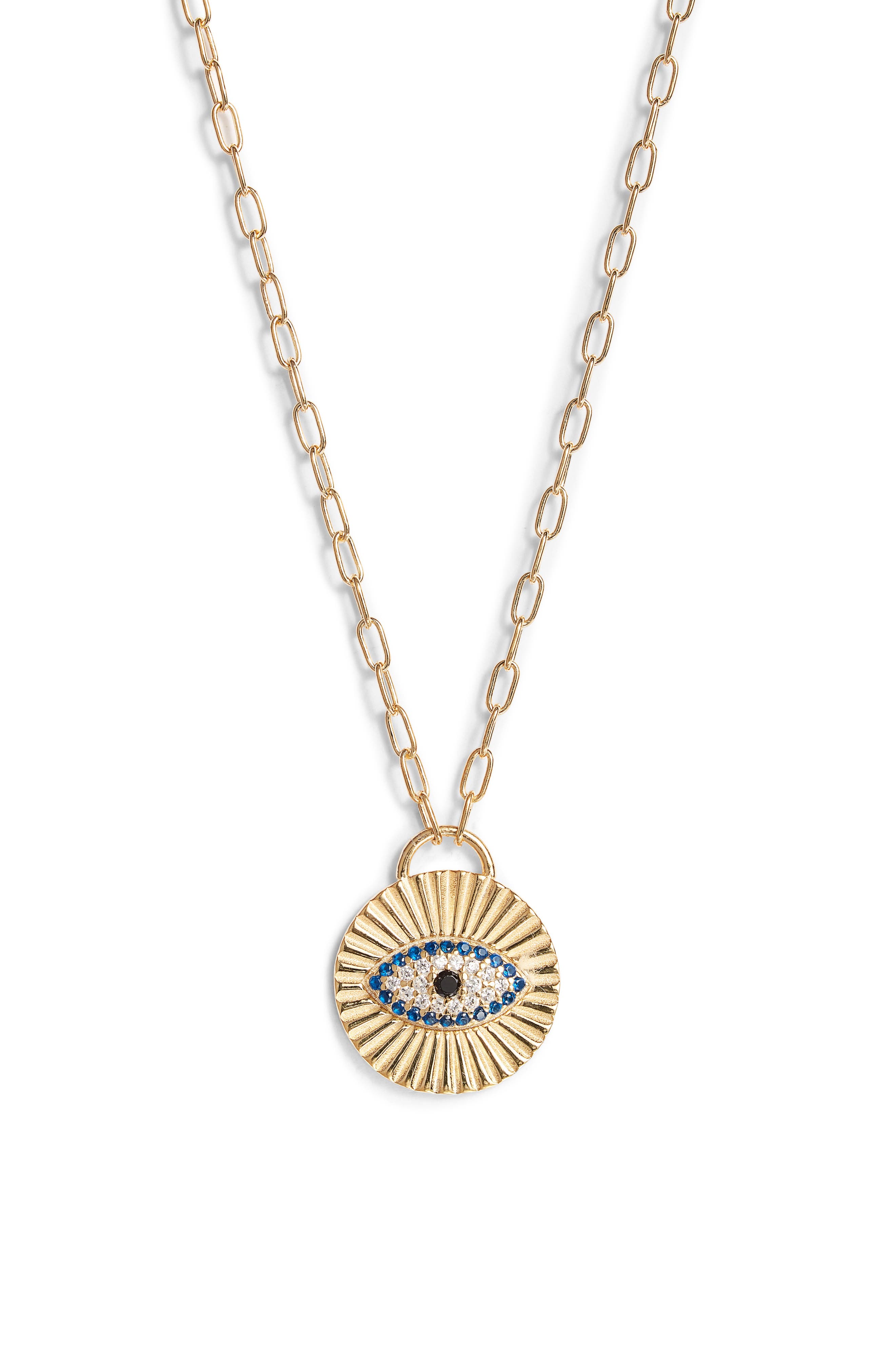 ARGENTO VIVO Sterling Silver Evil Eye Pendant Necklace