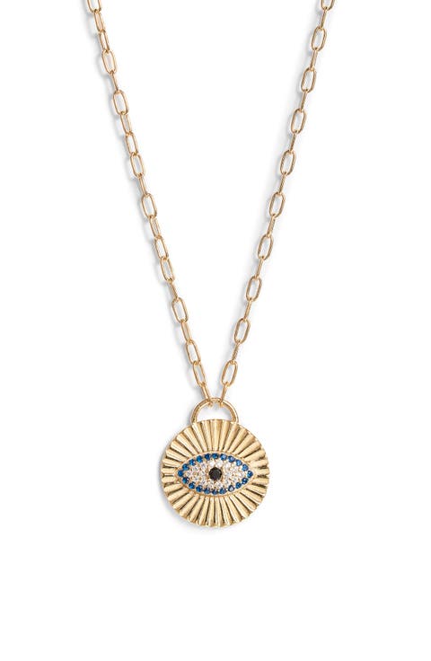 Sterling Silver Evil Eye Pendant Necklace