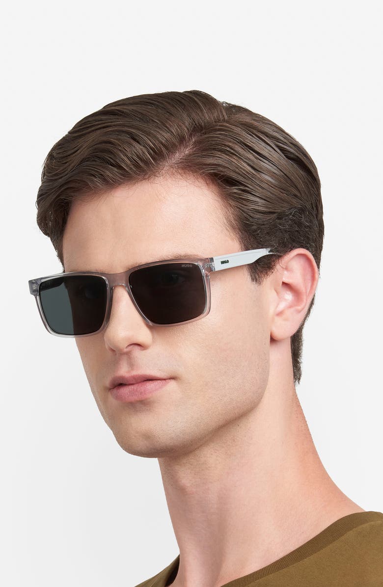 BOSS 57mm Navigator Sunglasses, Alternate, color, Grey/ Green