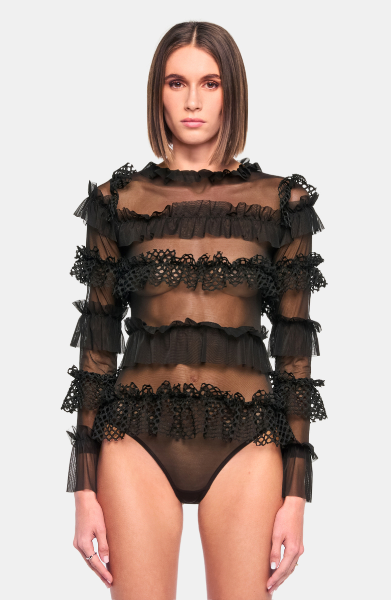 OW Collection GRACE Bodysuit, Main, color, Black