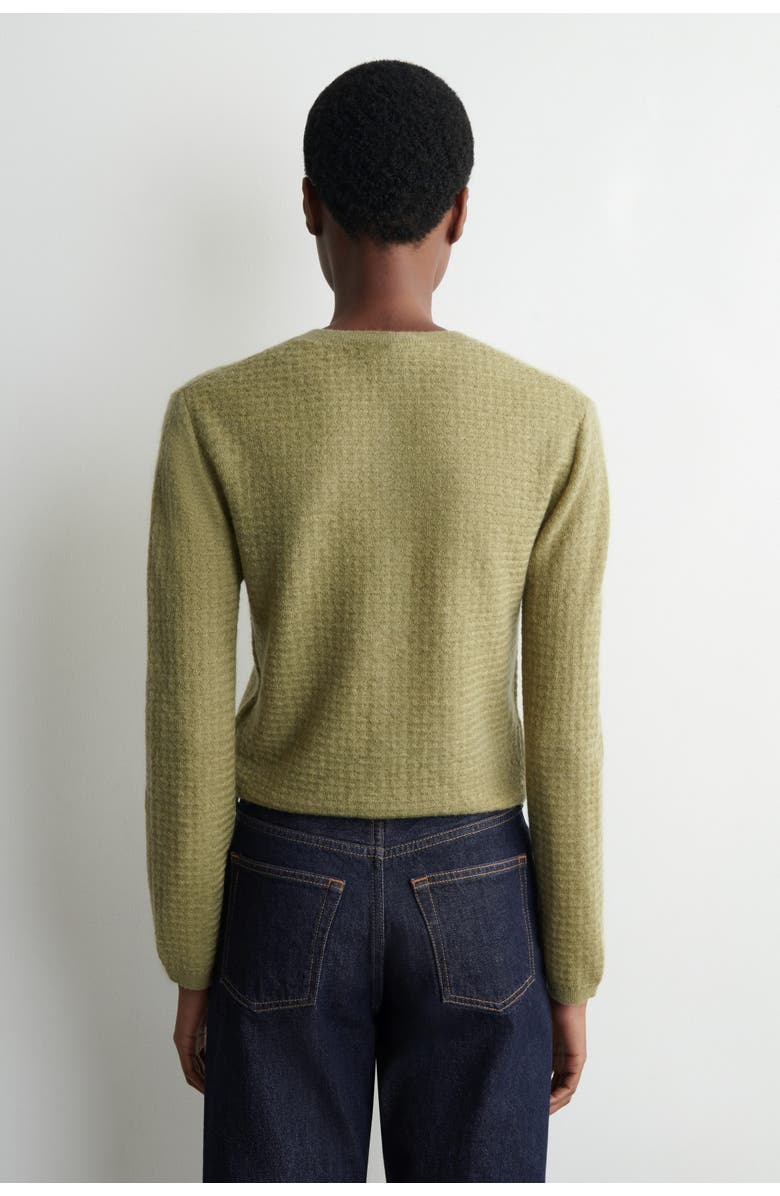 COS Zigzag-Knit Mohair-Blend Cardigan, Alternate, color, Green