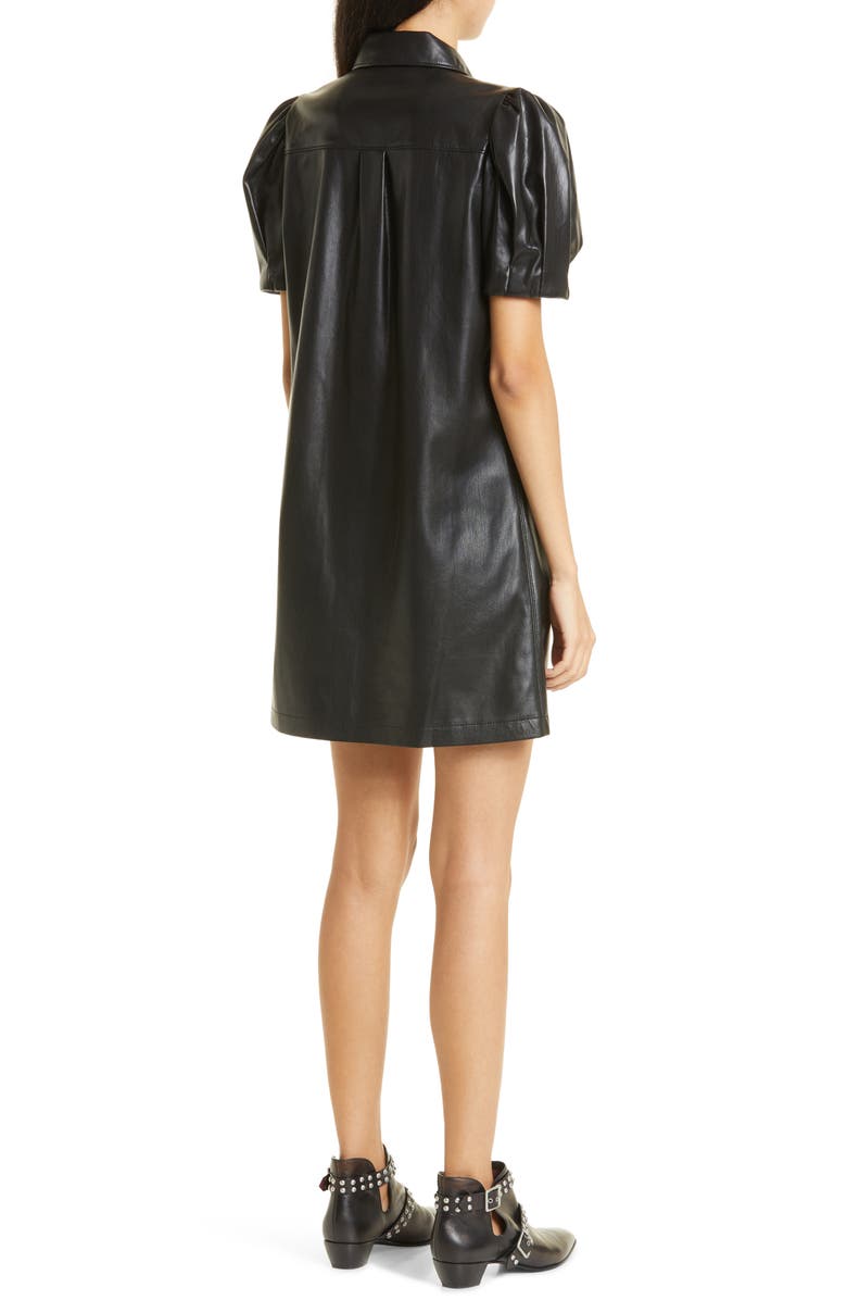 Alice + Olivia Jem Faux Leather Shift Dress, Alternate, color,