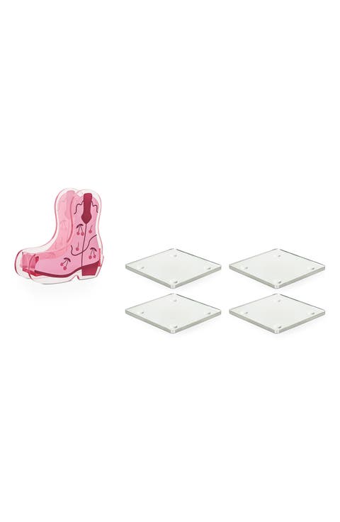 5-Piece Western Boot Acrylic Coasters