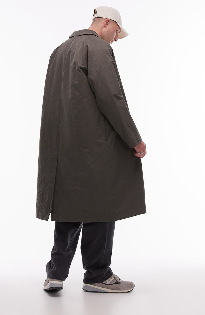Topman Oversize Trench Coat with Removable Quilted Vest, Alternate, color,
