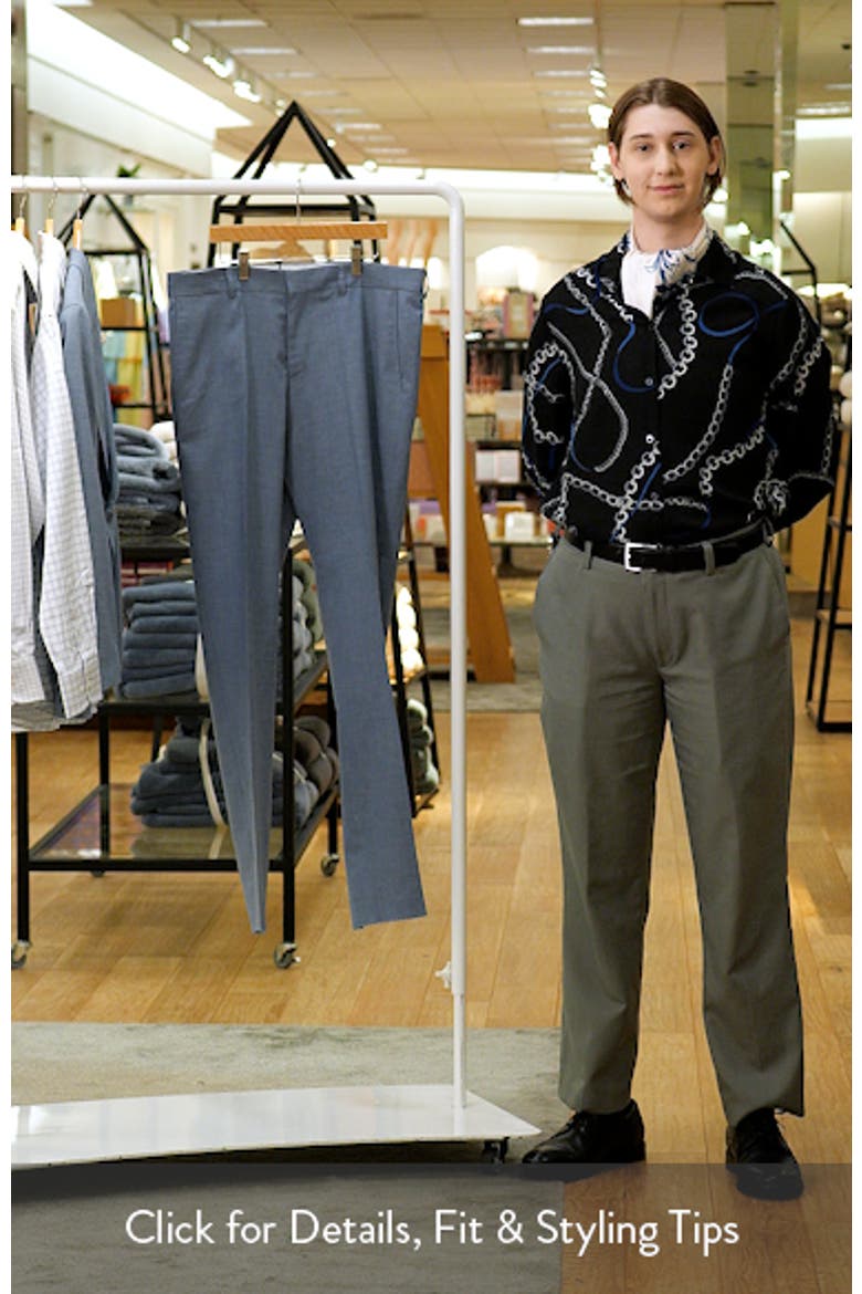 Genius Slim Fit Flat Front Virgin Wool Blend Dress Pants video