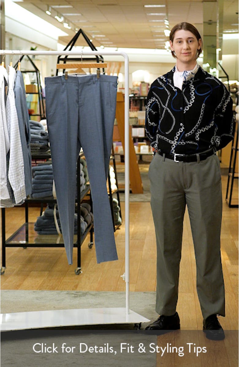 Genius Slim Fit Flat Front Virgin Wool Blend Dress Pants, sales video thumbnail