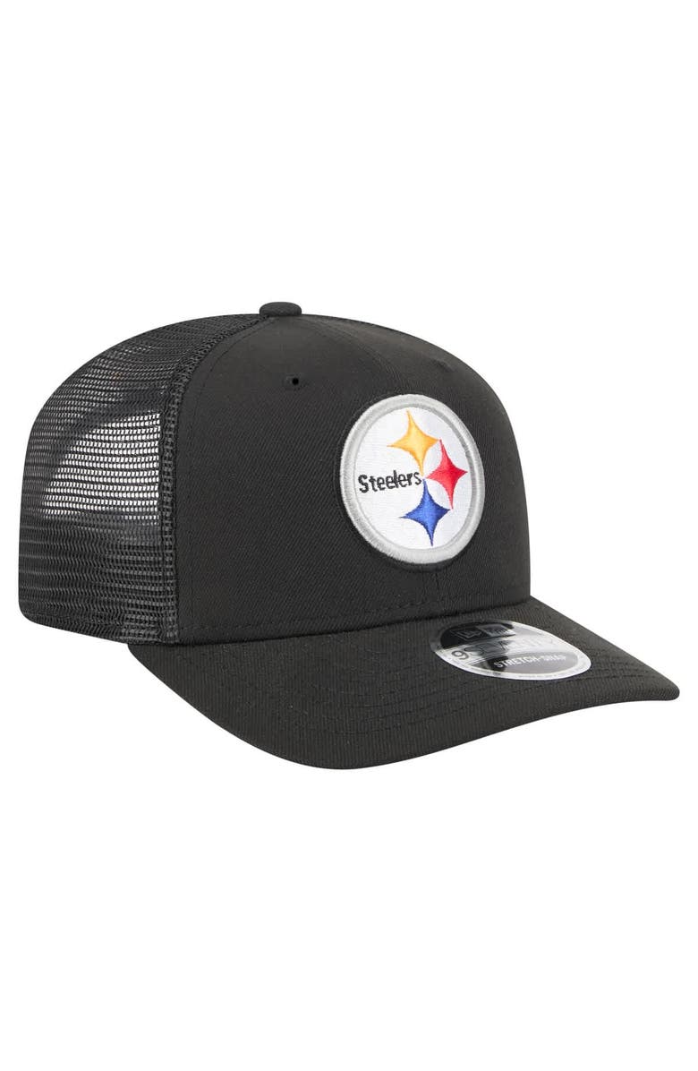 New Era Men's New Era Black Pittsburgh Steelers Team Collection 9SEVENTY Stretch-Snap Adjustable Hat, Alternate, color, Black
