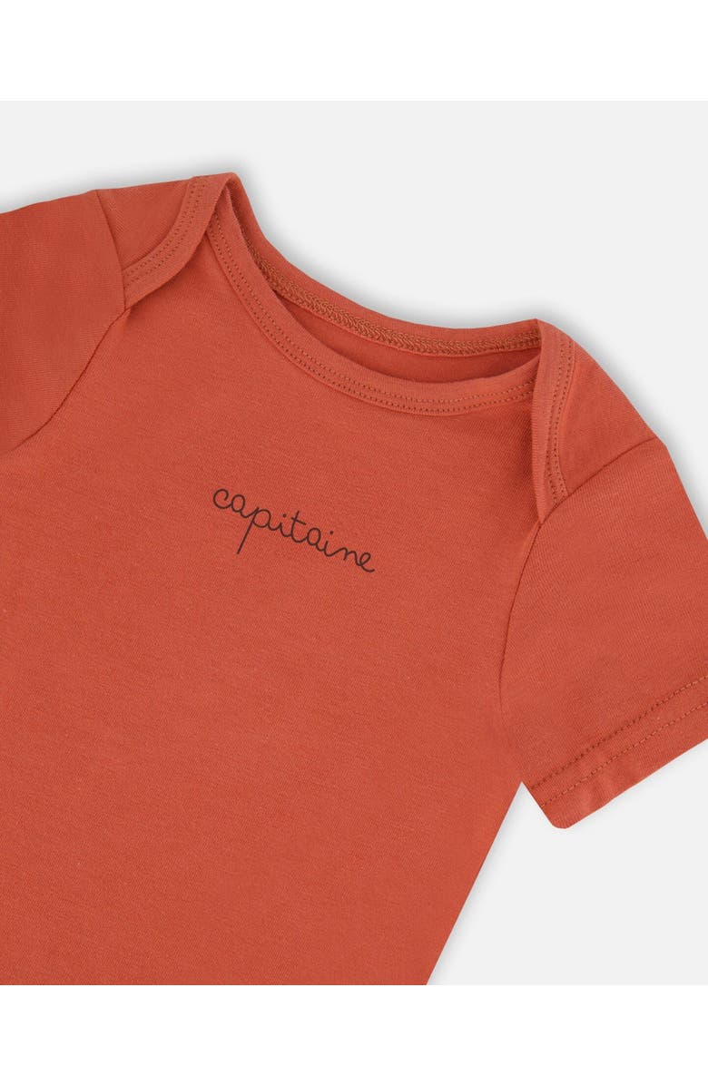 Deux par Deux Baby Boy's Organic Cotton Bodysuit Terracotta, Alternate, color, 