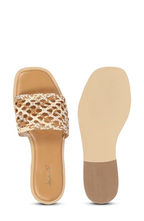 Saint G Jade Woven Slide Sandal In Tan Multi