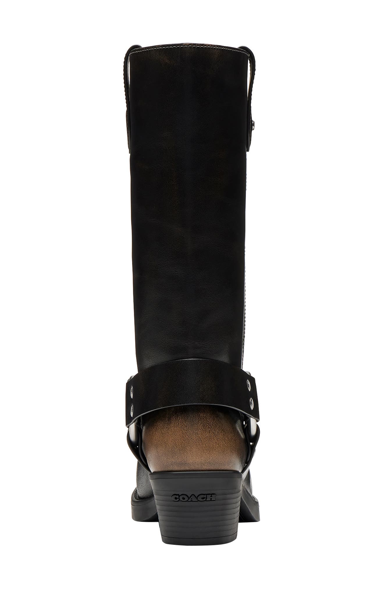 COACH Harness Square Toe Boot, Alternate, color, Black
