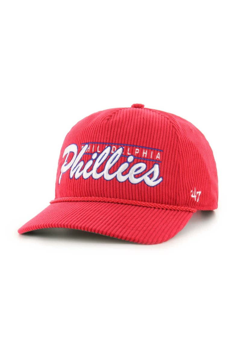 Men's '47 Red Philadelphia Phillies Corduroy Hitch Adjustable Hat, Main, color, Red