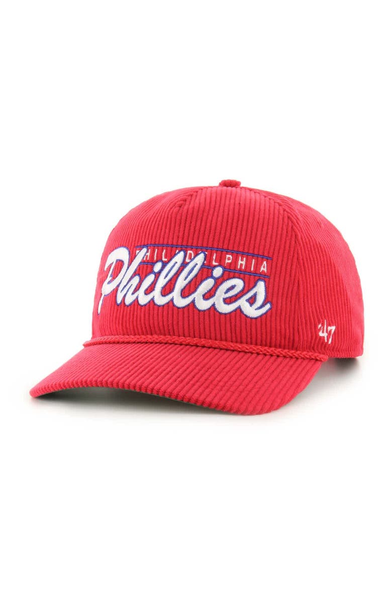 '47 Men's '47 Red Philadelphia Phillies Corduroy Hitch Adjustable Hat, Main, color, Red