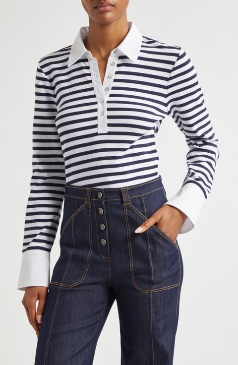 Jaden Stripe Polo Top