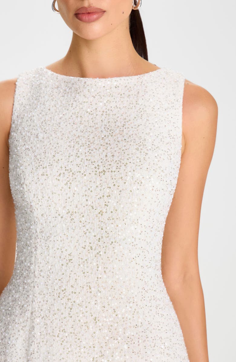 NADINE MERABI Sequin Cocktail Minidress, Alternate, color, Ivory